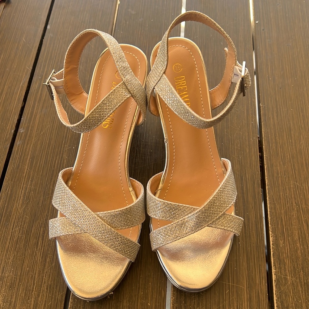 Dream Pairs Women's Open Toe Sparkly Ankle Strap